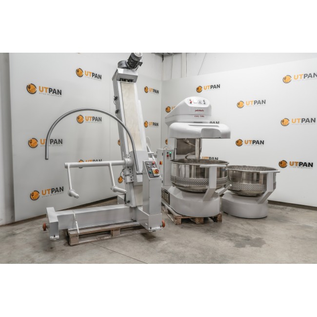 Malaxor spiral Pietroberto Easy E 160 cu 3 cuve detasabile si ridicator rasturnator